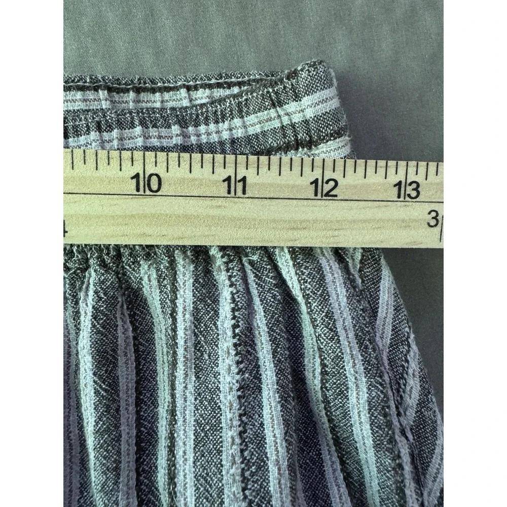 BDG Urban Outfitters Baggy High Waist Crop Lagenlook Pants S Gray Stripe Cargo